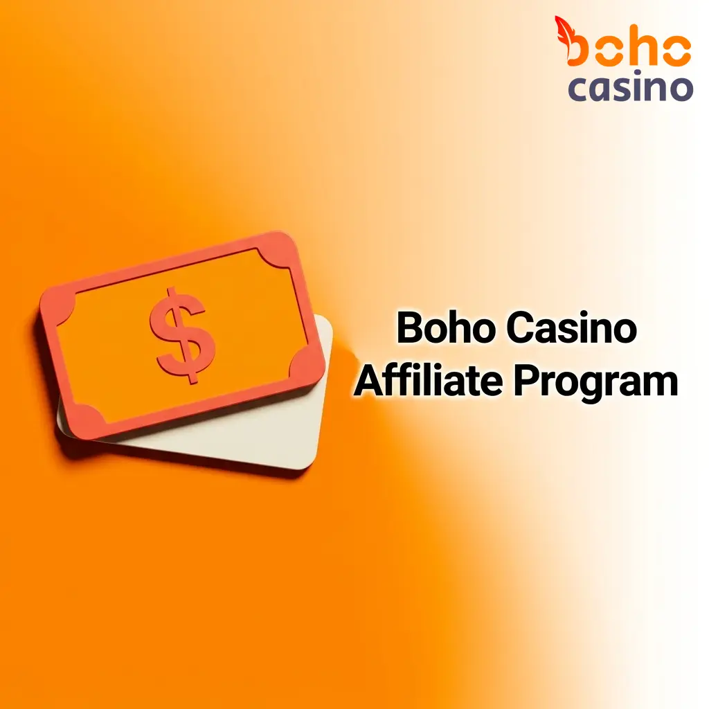 Boho Casino affiliate program dashboard showing commission tracking tools and partnership options for content creators and review sites