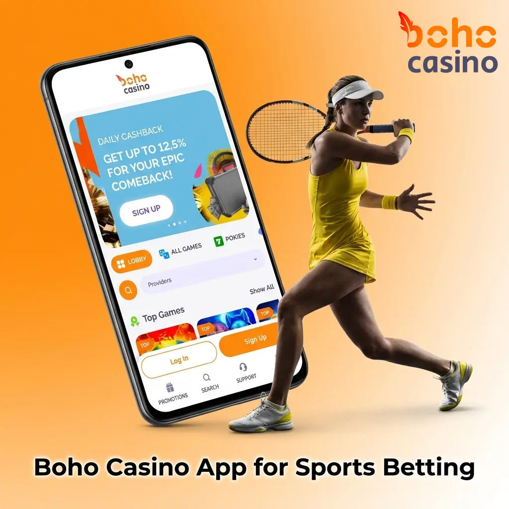 Boho Casino mobile betting site accessible on Android and iOS browsers with full sportsbook and casino features