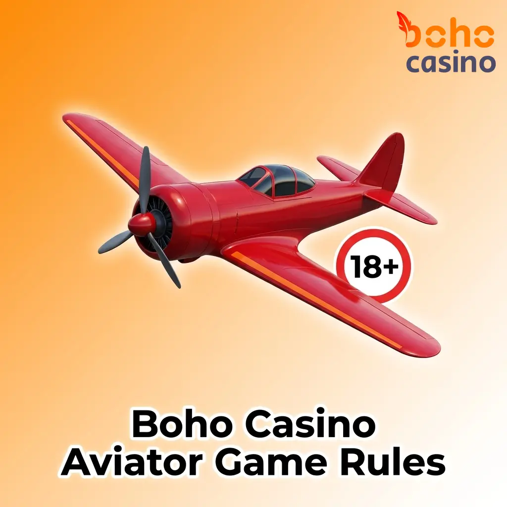 Boho Casino Aviator game rules showing plane multiplier flight path, bet panels, cash out button, and auto cash-out settings