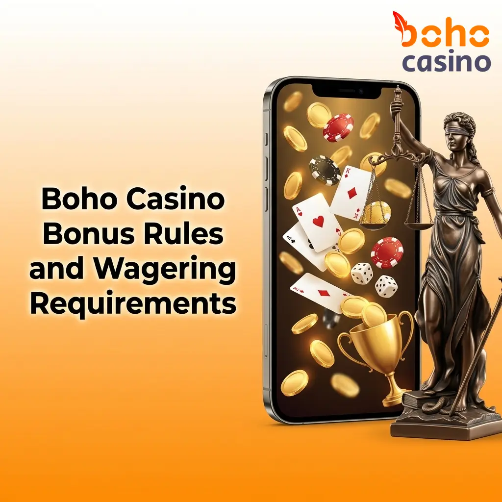 Boho Casino bonus rules table showing wagering requirements, deposit minimums, and welcome offer conditions for Australian players