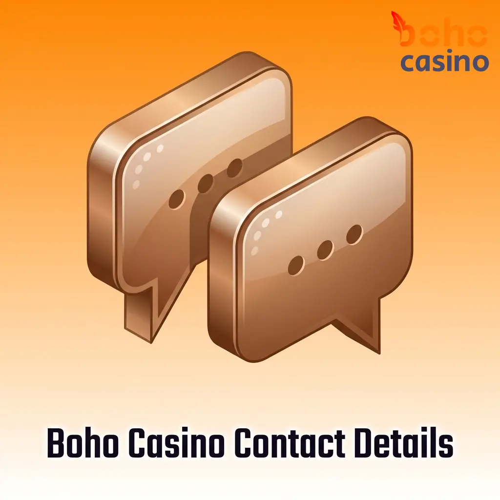 Boho Casino contact options including live chat, email support, and FAQ section for Australian players