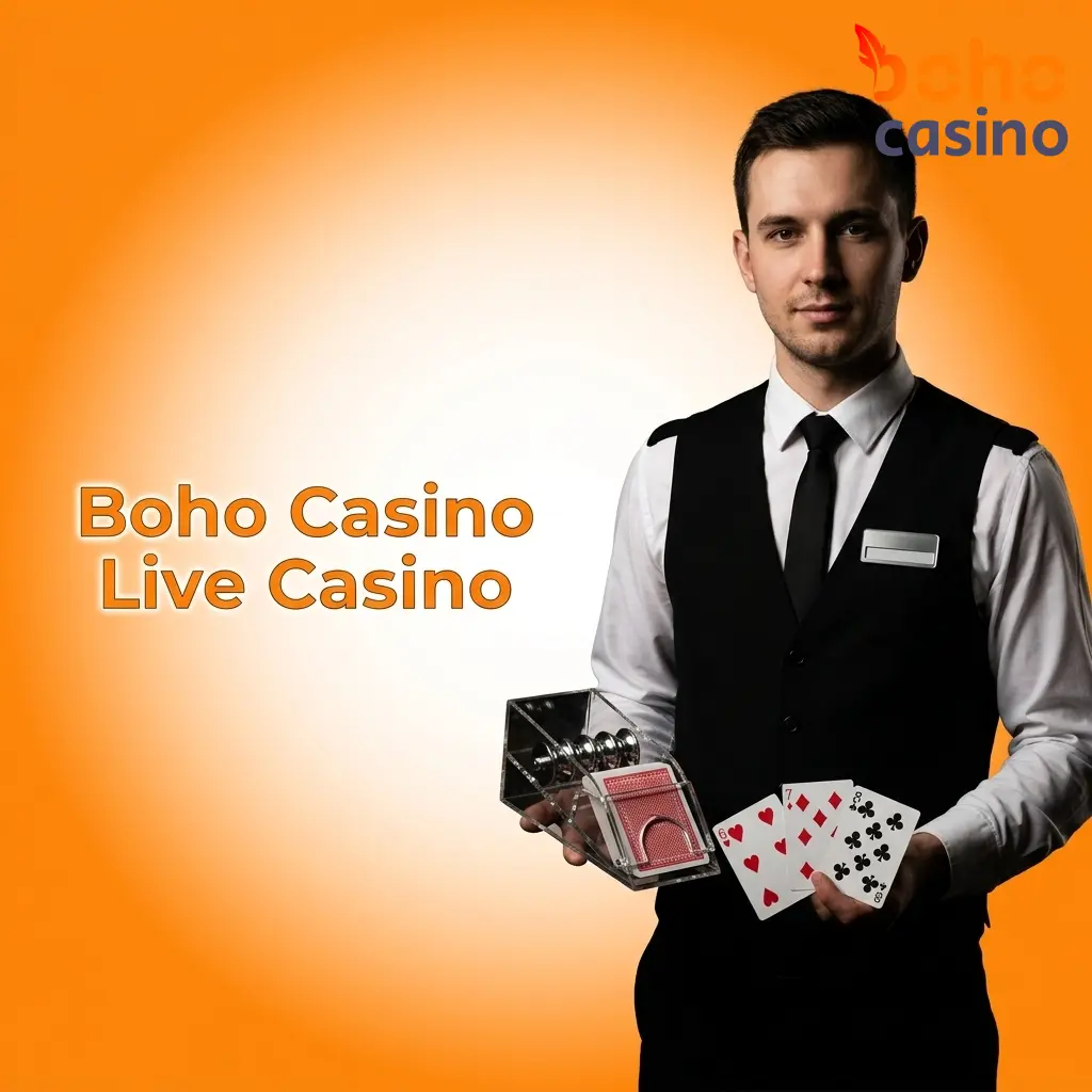 Boho Casino live dealer tables with real roulette wheels, blackjack, and baccarat via HD video stream for Australian players
