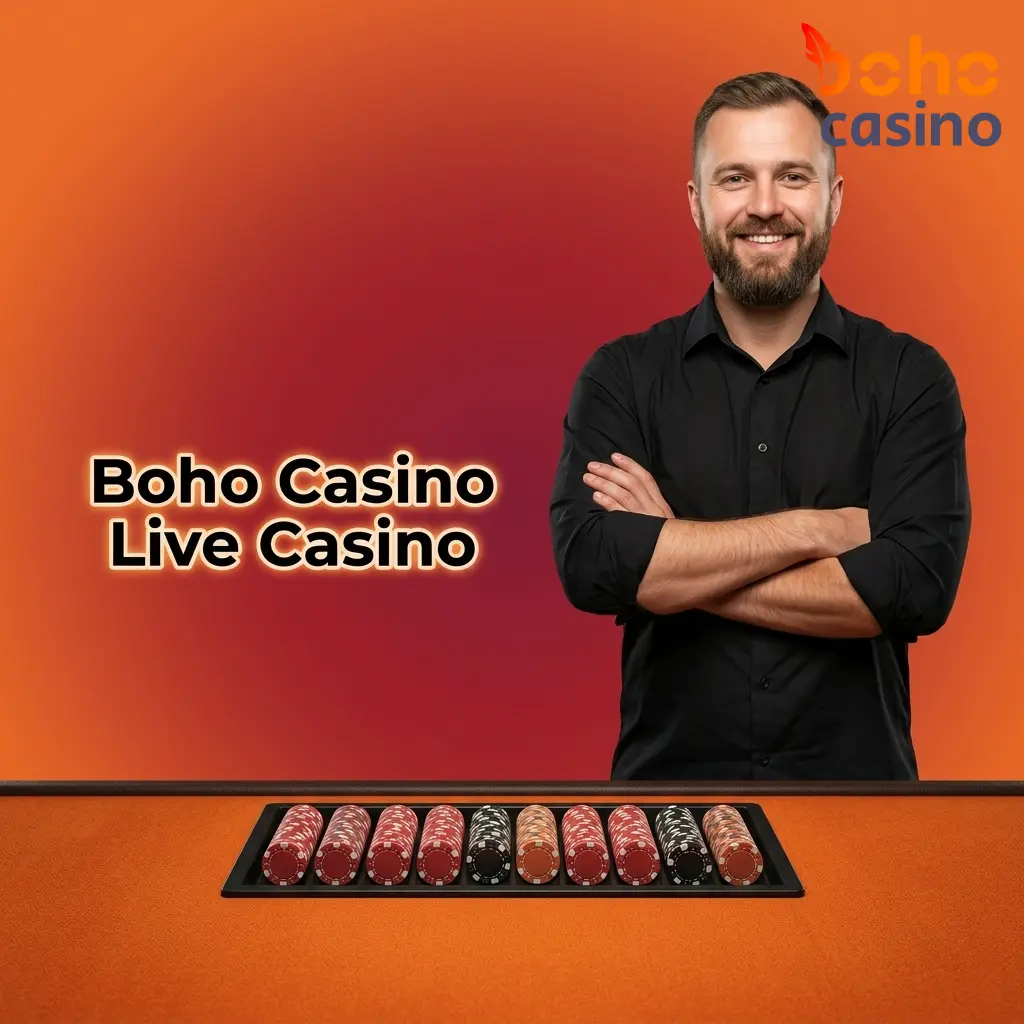 Boho Casino live dealer studio table with professional dealer and HD video stream for Australian players