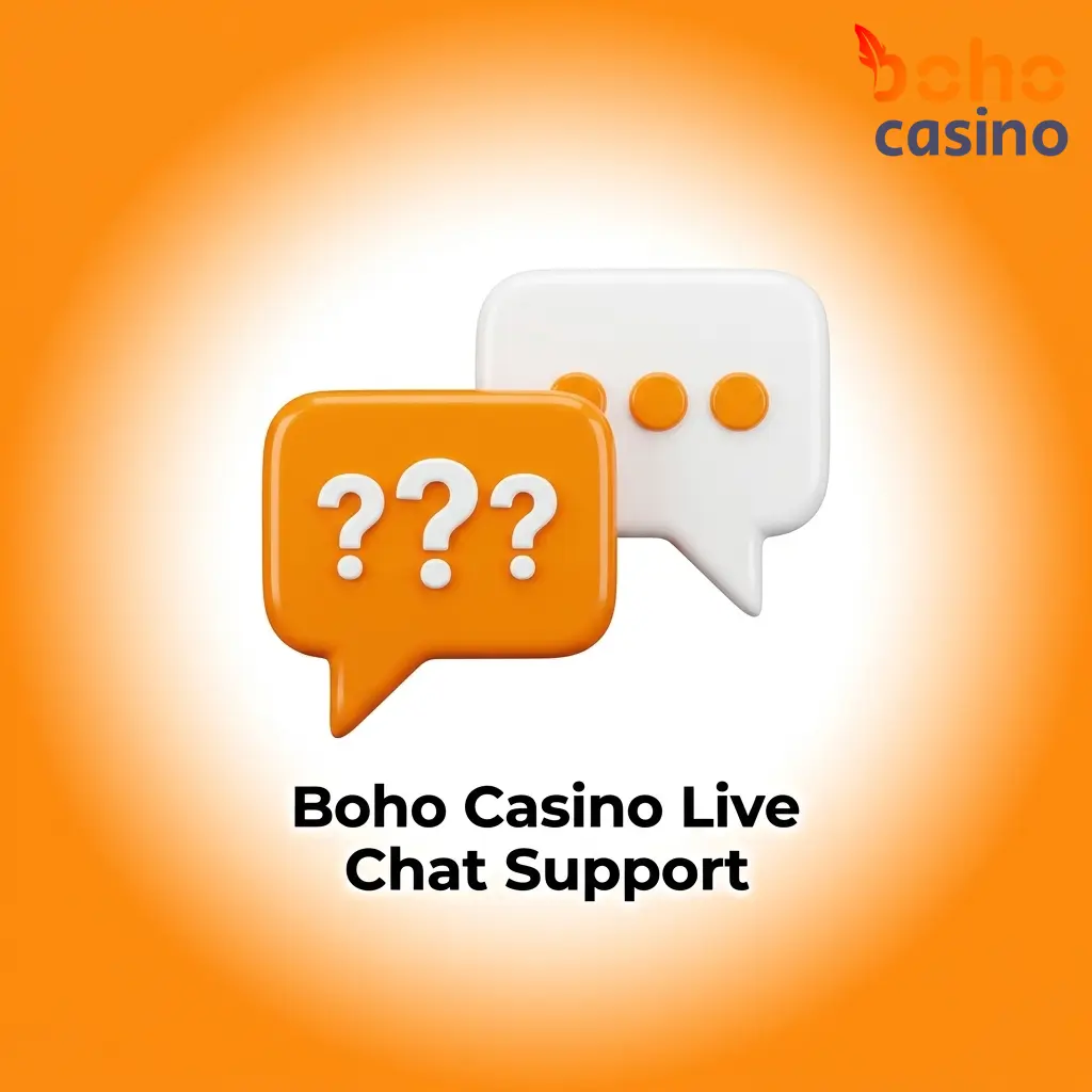 Boho Casino live chat support widget on website browser for 24/7 player assistance with account and bonus queries