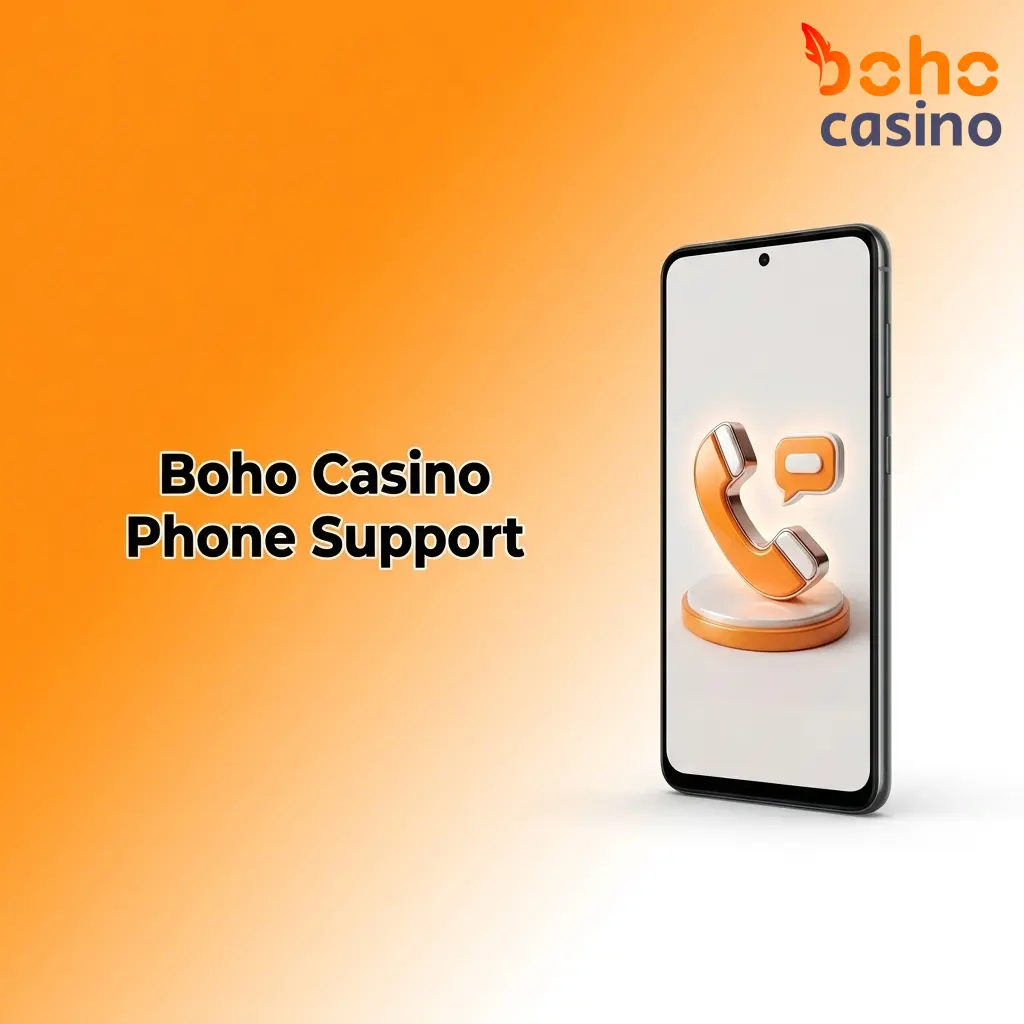 Boho Casino phone support options including live chat, email, and social media contact channels for player assistance