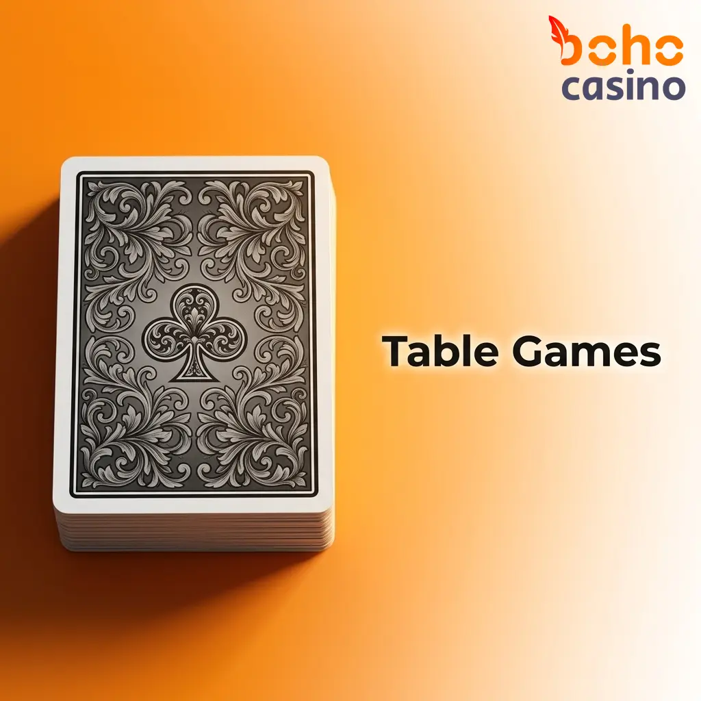 Boho Casino table games including roulette, blackjack, baccarat, and poker with RTP rates up to 99.29%