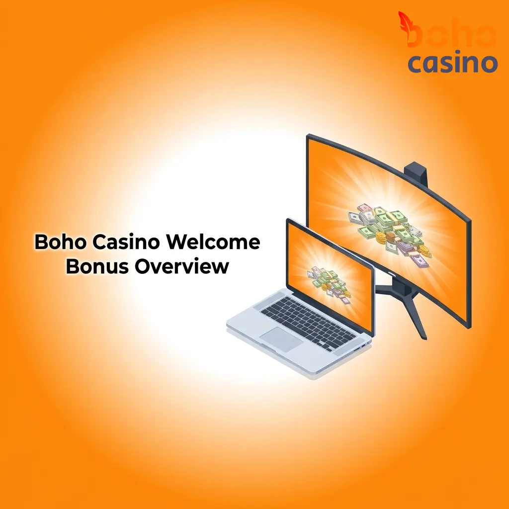Boho Casino welcome bonus table showing two packages with match percentages, max bonus amounts, free spins, and wagering requirements