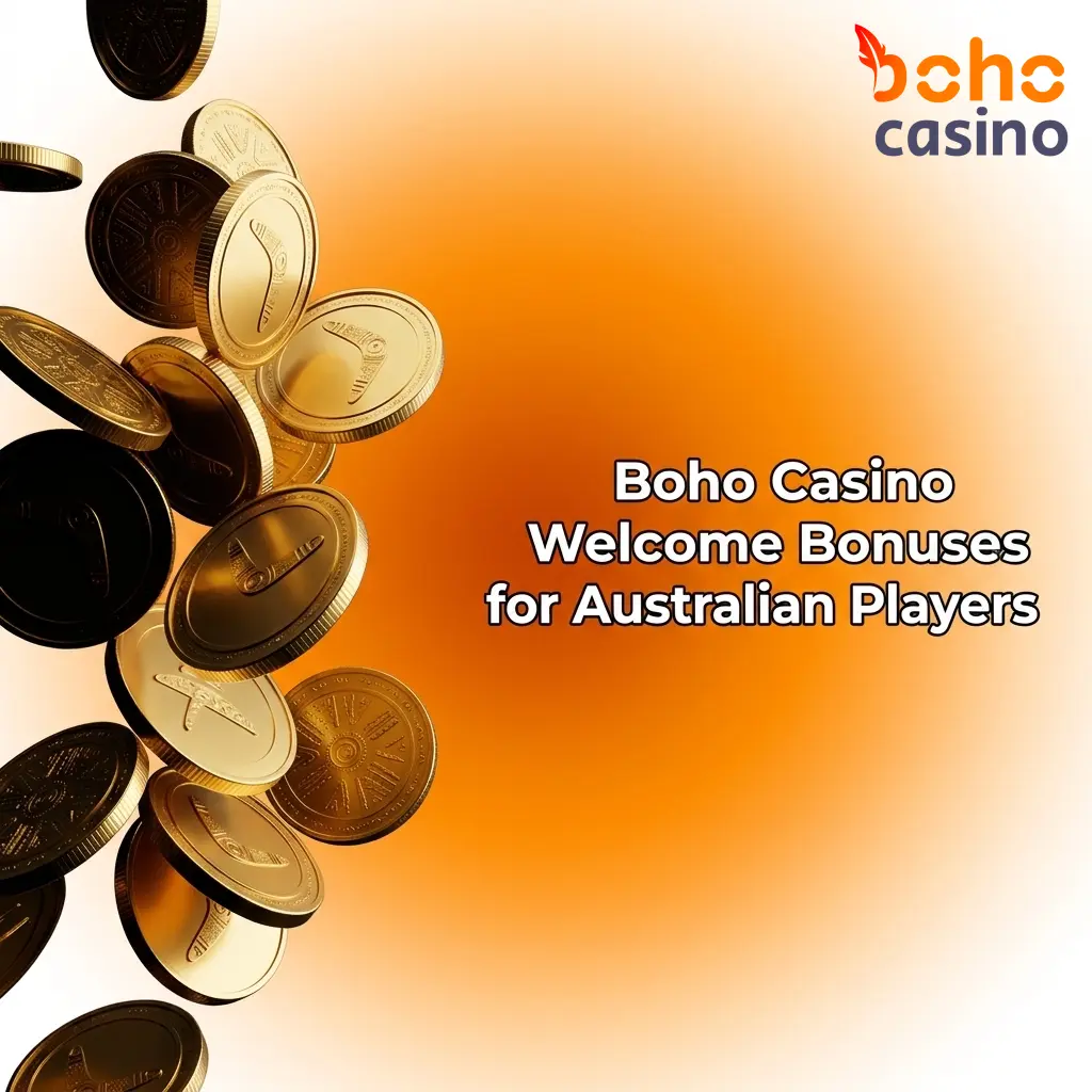 Boho Casino welcome bonuses for Australian players showing 100% first deposit match and 125% second deposit offer