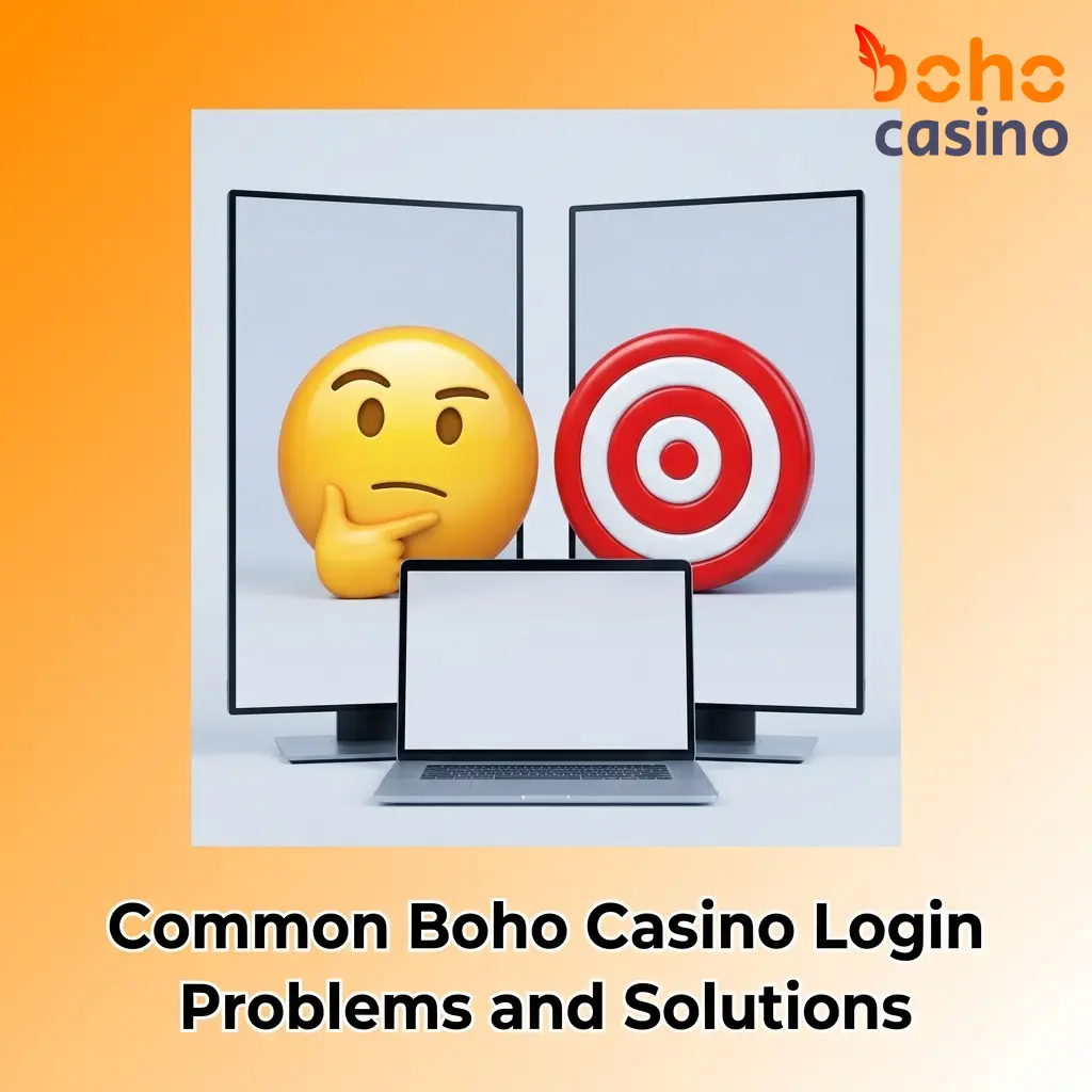 Boho Casino login screen displaying common account access issues and step-by-step troubleshooting solutions