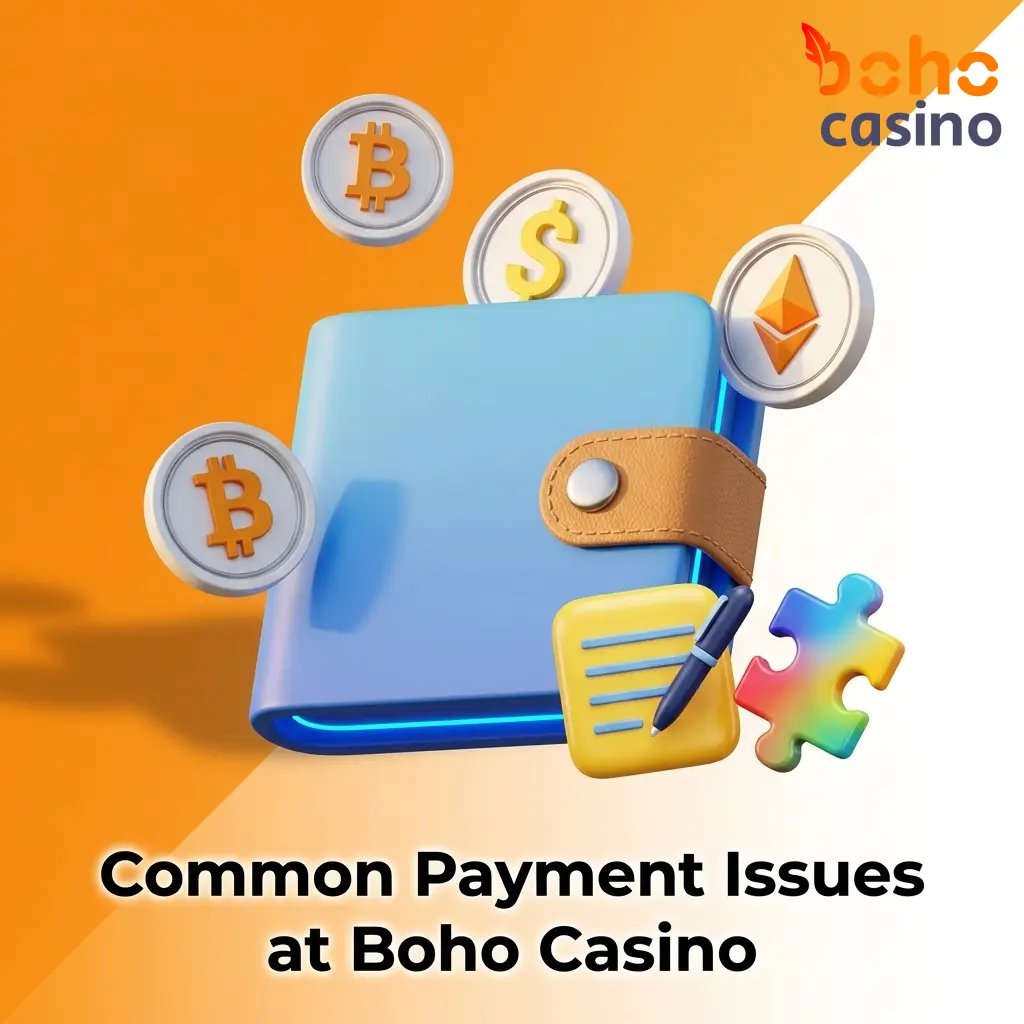 Boho Casino payment issues guide covering declined deposits, delayed withdrawals, KYC errors, and crypto wallet problems