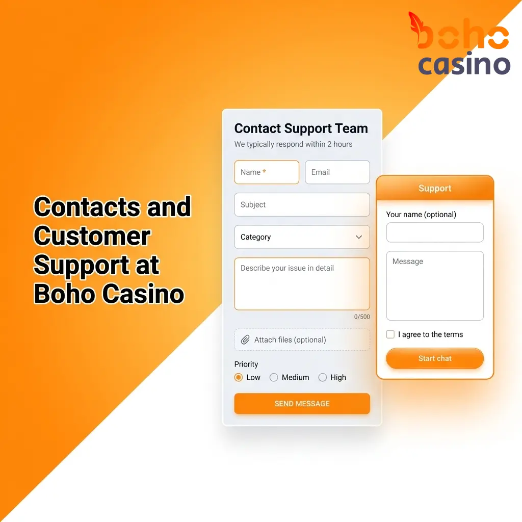 Boho Casino customer support team available 24/7 via live chat, email, and FAQ help centre for Australian players