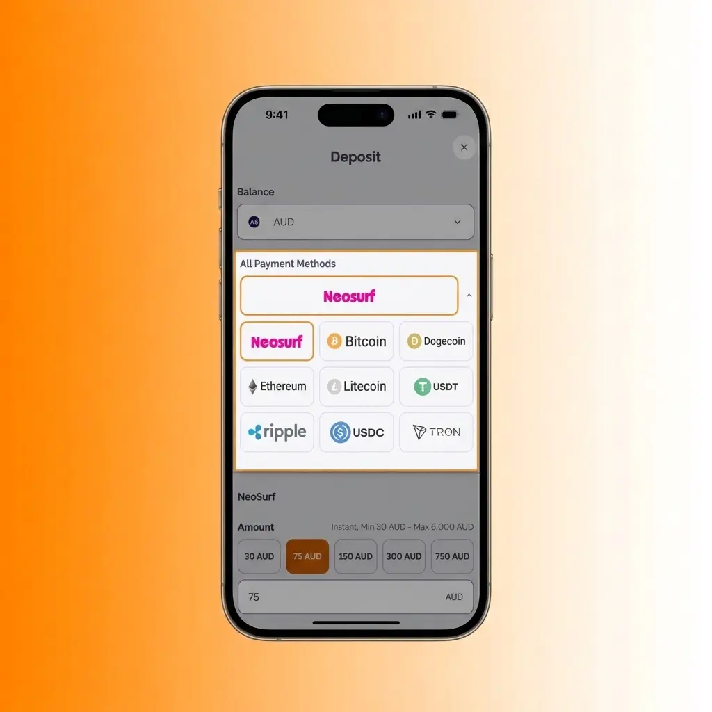 Step-by-step deposit guide for Australian players at Boho Casino showing payment methods and cashier process