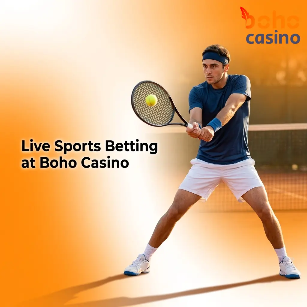 Live sports betting interface at Boho Casino showing real-time odds for football, cricket, tennis, and eSports markets