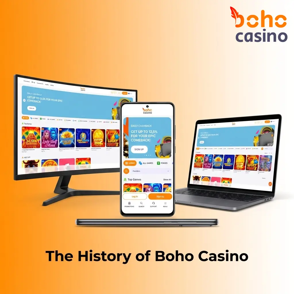 Boho Casino history overview showing its founding in 2022 under Curaçao eGaming licence operated by Hollycorn N.V.