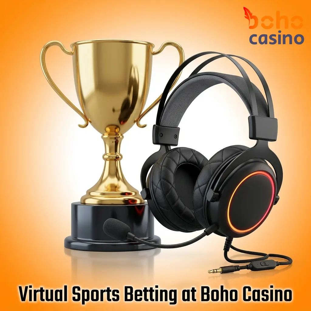 Virtual sports betting lobby at Boho Casino featuring football, horse racing, basketball and tennis games available 24/7
