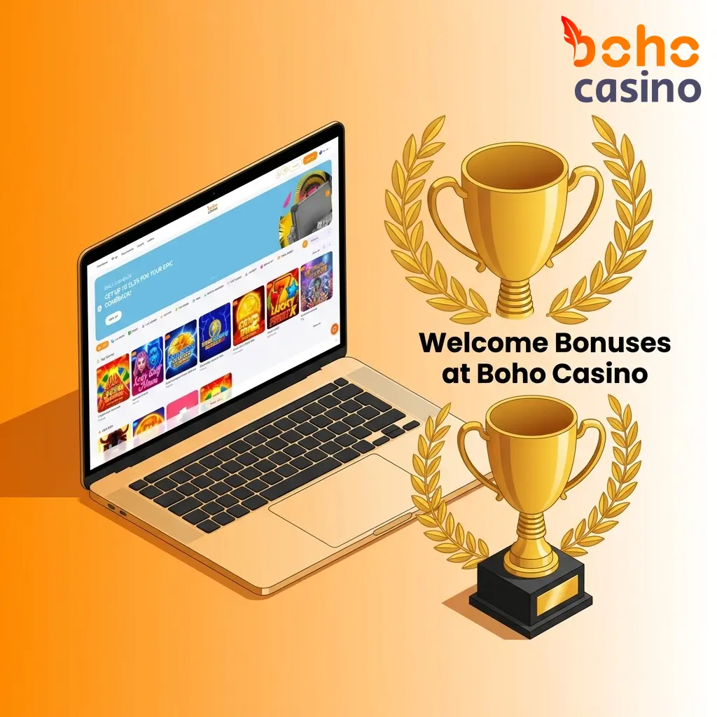 Boho Casino welcome bonus table showing 100% and 125% deposit matches with free spins for Australian players